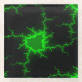 エイリアングリーン稲妻ストライクインピッチブラック ガラスコースター (正面)