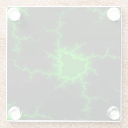 エイリアングリーン稲妻ストライクインピッチブラック ガラスコースター (裏面)