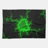 エイリアングリーン稲妻ストライクインピッチブラック キッチンタオル (横)