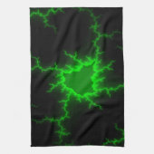 エイリアングリーン稲妻ストライクインピッチブラック キッチンタオル (縦)