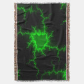 エイリアングリーン稲妻ストライクインピッチブラック スローブランケット (正面縦)