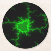 エイリアングリーン稲妻ストライクインピッチブラック ラウンドペーパーコースター (正面)