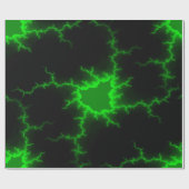 エイリアングリーン稲妻ストライクインピッチブラック ラッピングペーパー (フラット)