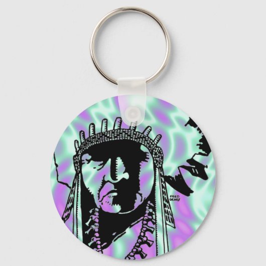 エイリアングリーン、インディアンキーチェーン キーホルダー (正面)