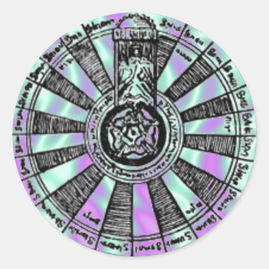 エイリアングリーン、キング・アーサー – 騎士 – テーブル・ステッカー ラウンドシール (正面)