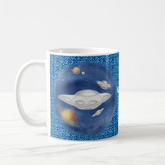 エイリアングレー宇宙船 コーヒーマグカップ (左)