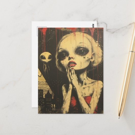 エイリアンサイエンスフィクションファンタジー ポストカード (正面/裏面インサイチュ)