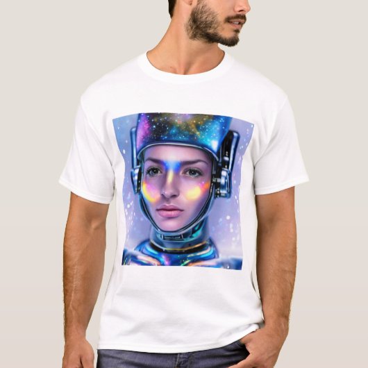 エイリアンサイボーグ宇宙女性 Tシャツ (正面)