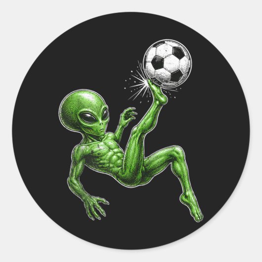 エイリアンサッカー ラウンドシール (正面)