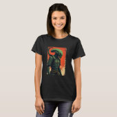 エイリアンサムライ日本のティーSci-FiデザインアパレルU Tシャツ (正面フル)