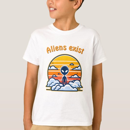 エイリアンサンセットエステティック | SFエイリアン夕日 Tシャツ (正面)