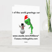 エイリアンサンタクリスマスオーナメントグリーティングカード シーズンカード (裏面)