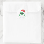 エイリアンサンタクロース 楽しいクリスマスUFOの休日 ラウンドシール (バッグ)