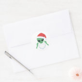 エイリアンサンタクロース 楽しいクリスマスUFOの休日 ラウンドシール (封筒)