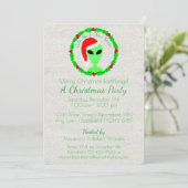 エイリアンサンタホリーリースアースリングホリデーパーティ 招待状 (スタンド正面)
