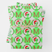 エイリアンサンタホリーリースクリスマスアソートメント ラッピングペーパーシート (インサイチュ)