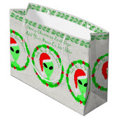 エイリアンサンタホリーリースLGMラージギークユーモア ラージペーパーバッグ (裏面アングル)