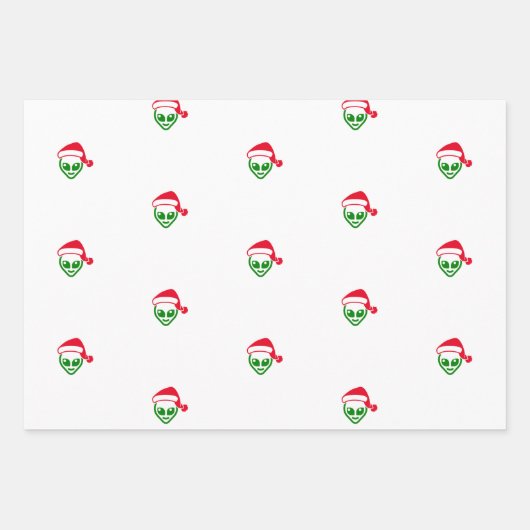 「エイリアンサンタ」クリスマスラッピング紙 ラッピングペーパーシート (正面3)