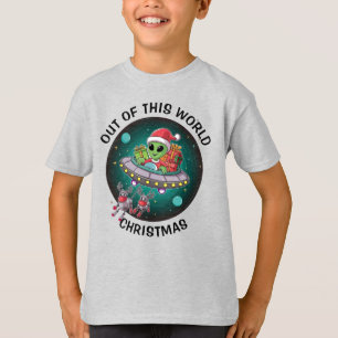 エイリアンサンタinUFO Kids Tシャツ
