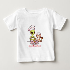 エイリアンシェフキャットドーナツかわいいデザイン ベビーTシャツ