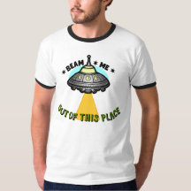 エイリアンシップビーム メンズ ベーシック リンガー Tシャツ