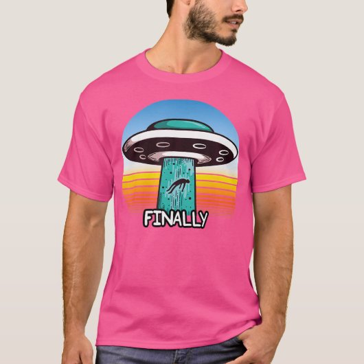 エイリアンシャツアブダクションUfoついに Tシャツ (正面)