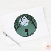 エイリアンステッカーおもしろいハロウィーンエイリアンステッカー ラウンドシール (封筒)