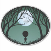 エイリアンステッカーおもしろいハロウィーンエイリアンデカールステッカー シール (正面)