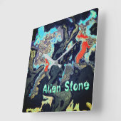 エイリアンストーンエキゾチックカスタマイズ可能 スクエア壁時計 (傾斜)