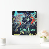 エイリアンストーンエキゾチックカスタマイズ可能 スクエア壁時計 (ホーム)