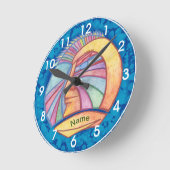 エイリアンスペースマンクロック ラウンド壁時計 (傾斜)