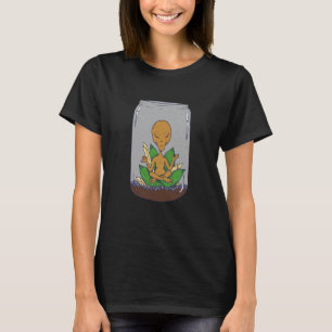 エイリアンスペース宇宙人UFOヨガ平和 Tシャツ