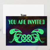 エイリアンズ・エンタワイン(エイリアンとケルトの結び目) 招待状 (正面/裏面)