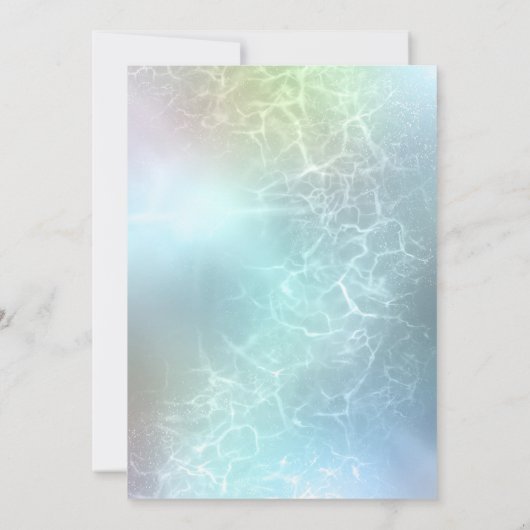 エイリアンティール（緑がかった色）水彩3rd誕生日パーティー 招待状 (裏面)