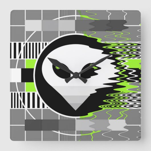 エイリアンテレビの時計の正方形 スクエア壁時計 (正面)