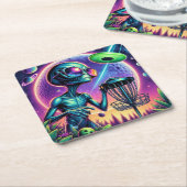 エイリアンディスクゴルフ スクエアペーパーコースター (アングル)