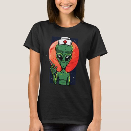 エイリアンナース保持針注射器 Tシャツ (正面)