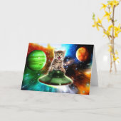 エイリアンネコufoソーサー カード (黄色い花)