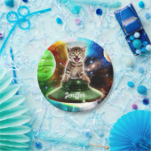 エイリアンネコufoソーサー ペーパープレート (パーティー)