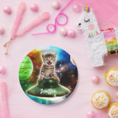 エイリアンネコufoソーサー ペーパープレート (パーティー)