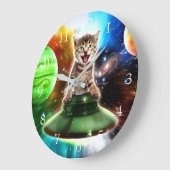 エイリアンネコufoソーサー ラージ壁時計 (傾斜)