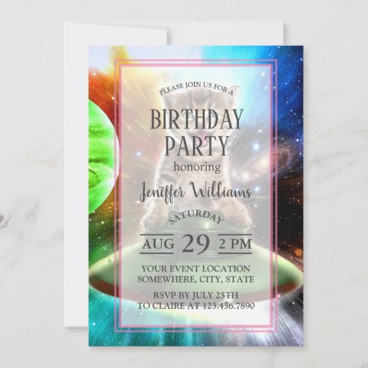 エイリアンネコufoソーサー 招待状 (正面)