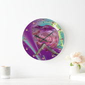 エイリアンネレイド/水のニンフ,ピンクのシーシェルSci-Fi ラージ壁時計 (ホーム)