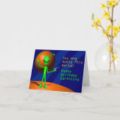 エイリアンハッピーバースデーカード カード (黄色い花)