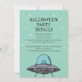 エイリアンハロウィーンの衣装パーティー | キッズ宇宙おもしろい 招待状 (裏面)