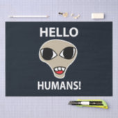 エイリアンハローヒューマンズおもしろいエイリアン 薄葉紙 (クラフト)