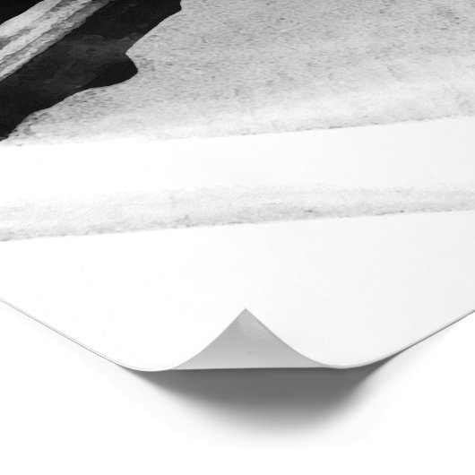 エイリアンバイクもしくは自転車に乗る人(白黒) ポスター (角)