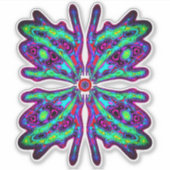 エイリアンバタフライb (カラフルパターン) v3 シール (正面)