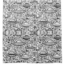 エイリアンパターン シャワーカーテン