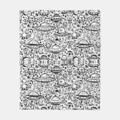 エイリアンパターン フリースブランケット (正面)